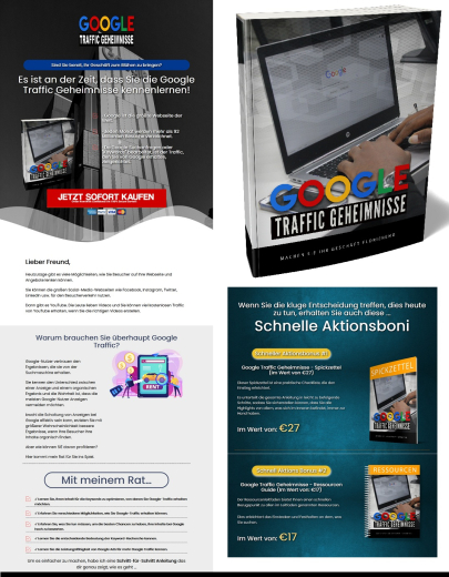 Google Traffic Geheimnisse - PLR Komplettpaket