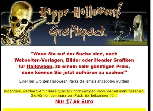 Happy Halloween Grafikpack - mit Verkaufsseite und MRR Lizenz