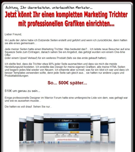 Marketing Trichter - Squeeze Seiten,Dankeseiten,Verkaufsseiten,One Time Offer, Webgrafiken