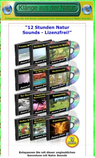 12 Stunden Klänge aus der Natur + 5 Stunden Synthetische Musik   - MRR Lizenz