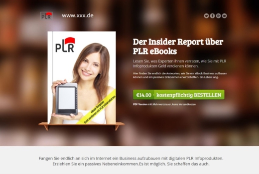 PLR Strategie - Geld mit PLR eBooks - Verkaufsseite mit Promovideo - PLR Lizenz