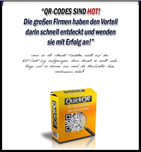 Quick QR Code Generator in Farbe  - mit Verkaufsseite und MRR Lizenz